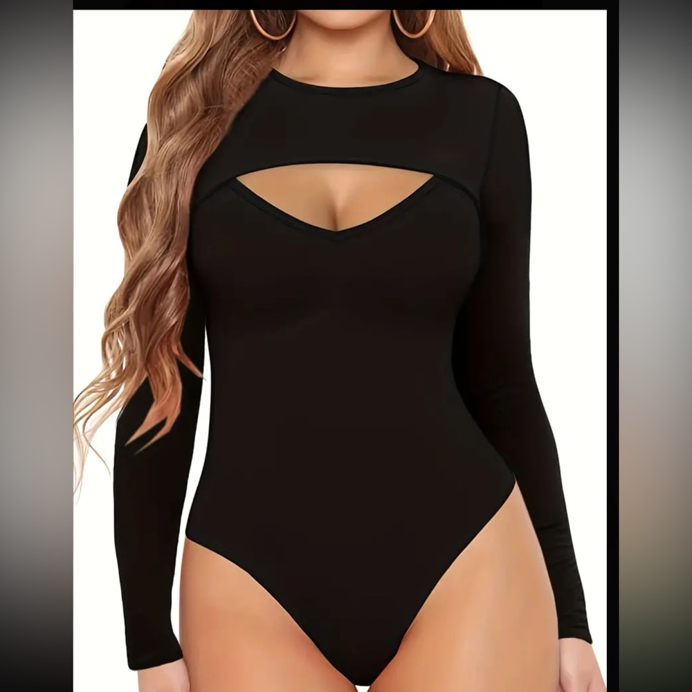 Black long sleeve cut out bodysuit size xxl never worn